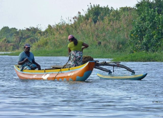 laying down fishing nets