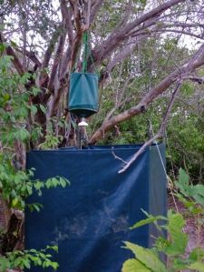 It might not look like much but this bucket shower does the job