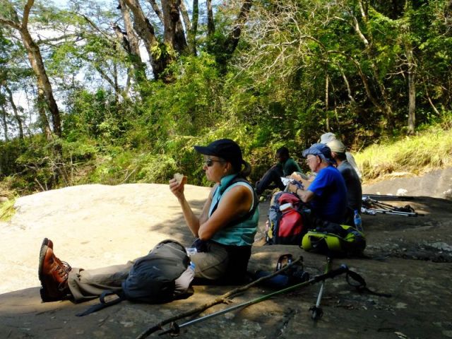 Some of the group enjoying lunch