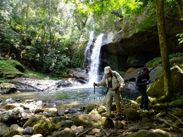 The first waterfall with the innocent looking pool
