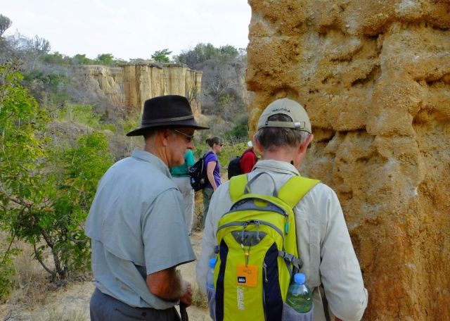 Paul and Mawe checking out the rock.