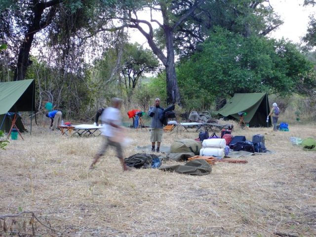 Our camp staff dismantling the tents.