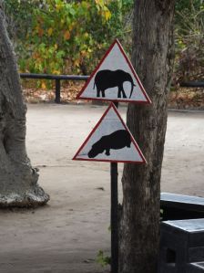 This sign was by the road that is in front of the lodge:)