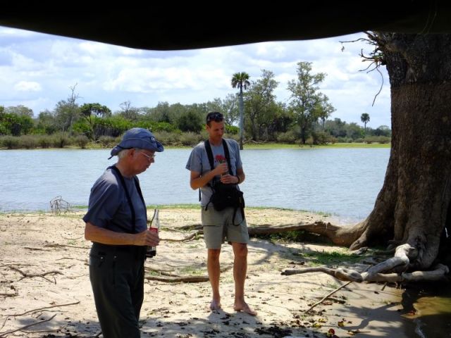 Brian goes barefooted a lot on the safari!
