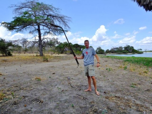 Brian brandishing his make believe whip