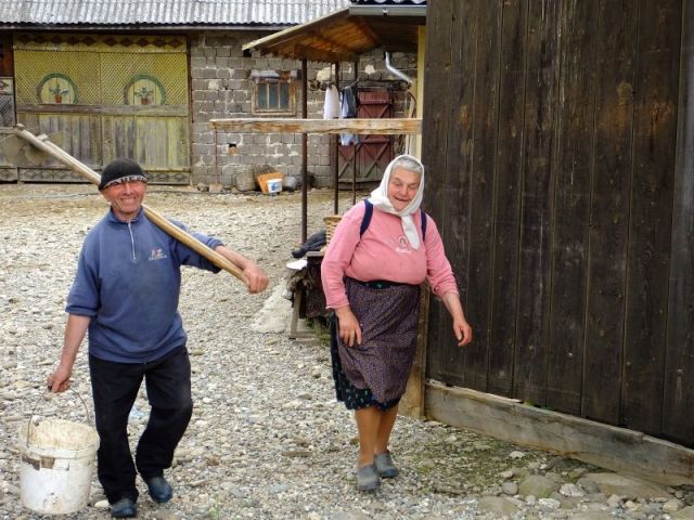 The older couple ready to go work in their fields