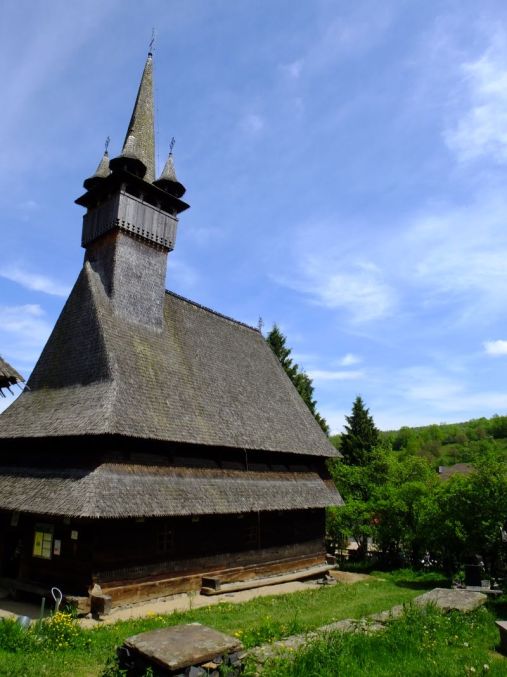 A poor shot of the wooden church in Budesti. I was trying to keep the roof of the building I was standing next to out of the photo