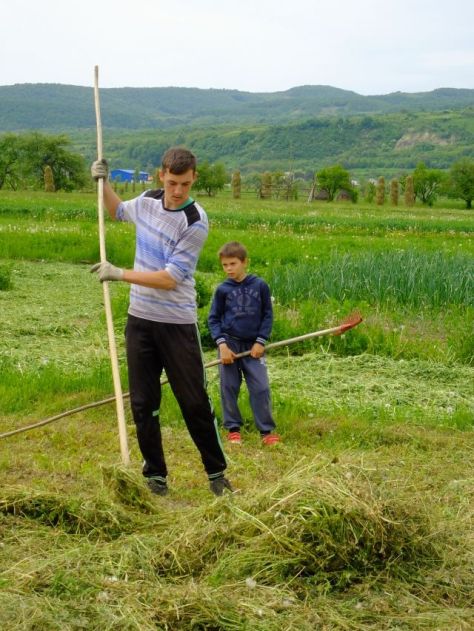The two boys kept working while we were there.