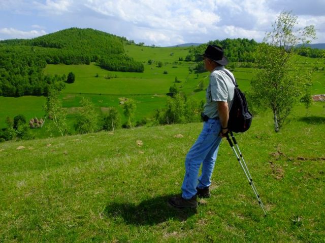 Paul makes use of his walking sticks while taking in the scenery