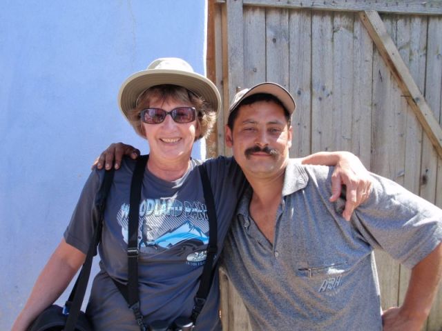 Posing with the Blacksmith. Paul's photo of course