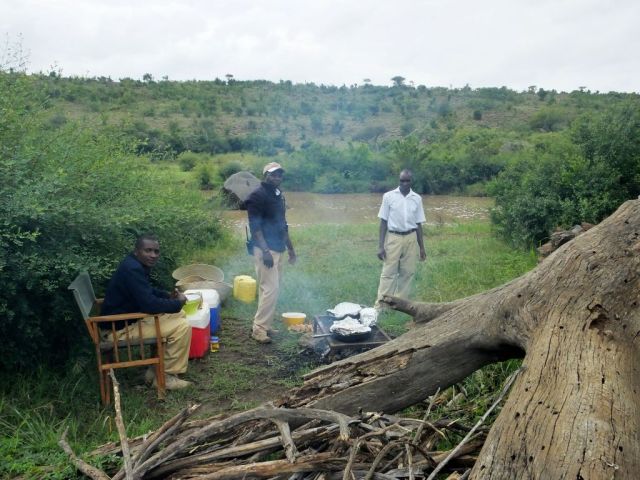 The breakfast chefs, Patrick is sitting in the chair