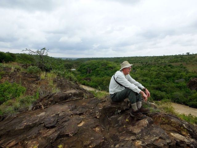 Paul just soaking it all in. Roy after seeing all the ticks on the cattle we tucked our pant legs into our socks!!