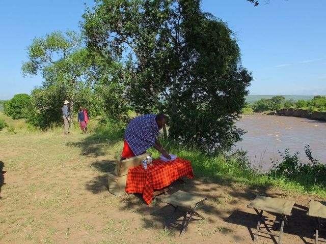 David setting out breakfast