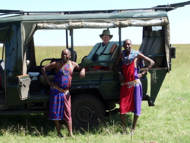 A photo of Kapen, Nancy, and David before we leave our gorgeous breakfast spot.
