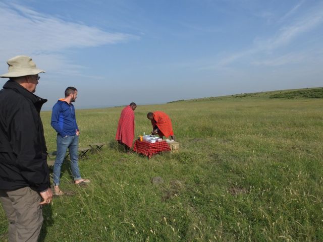 David and Kapen laying out our breakfast