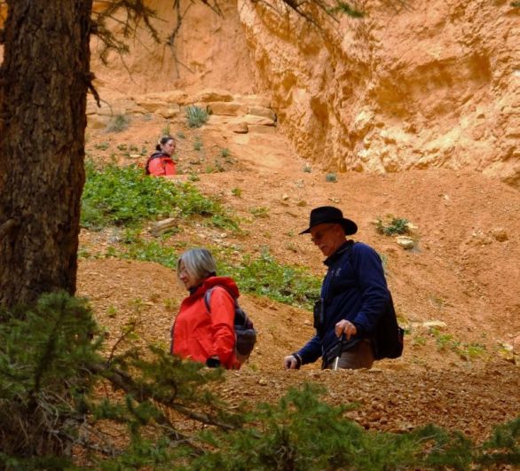 Paul and Lois on a switchback above me