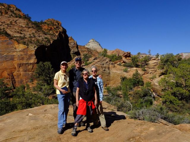 Joy, Paul, Doris, and Lois on the Canyon Overlook Trail