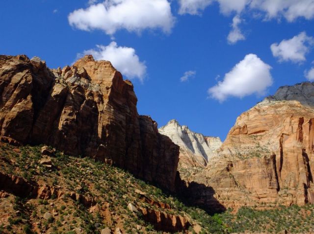 Photo taken from the car on our drive out of Zion