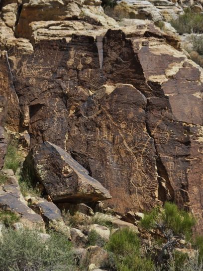 Rocks filled with petroglyphs