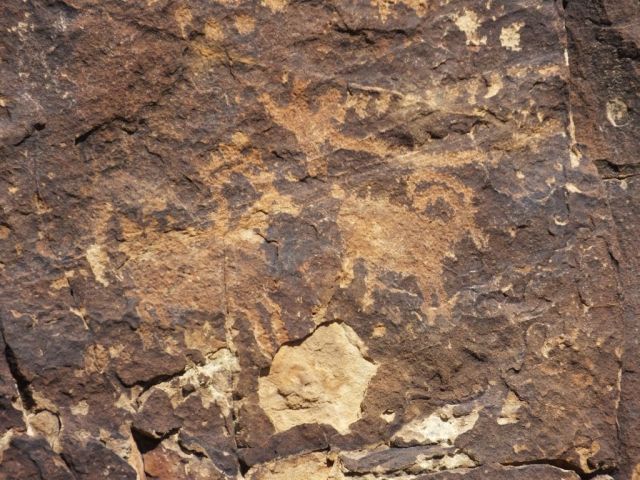 Petroglyphs of a deer, sheep and ???