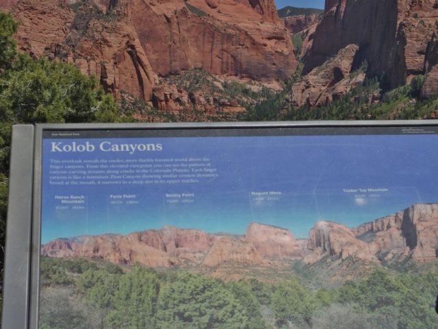 Information sign in the parking lot where the hiking trail began in Kolab Canyon