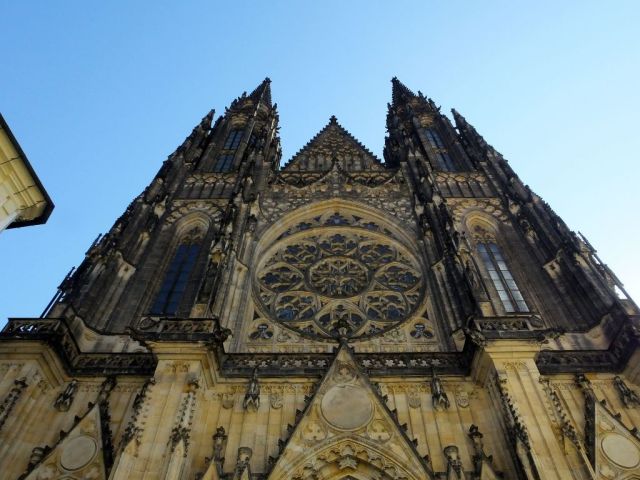 A small portion of the face of St. Vitus Cathedral