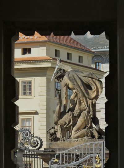 One of many statues on the Castle site.