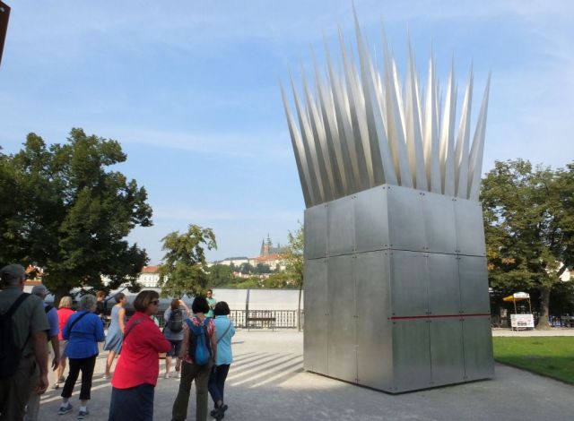 A modern sculpture dedicated to Jan Pacha we saw near the river.