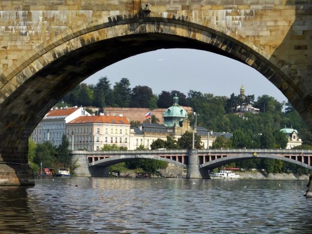 Going under the Charles Bridge