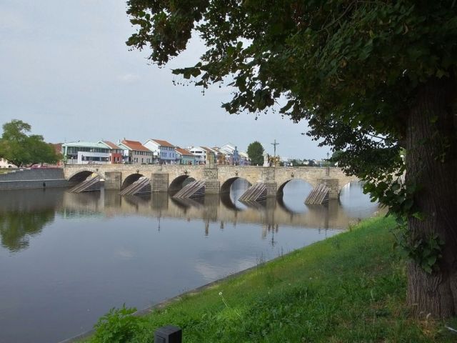 The bridge spanning the Otava River