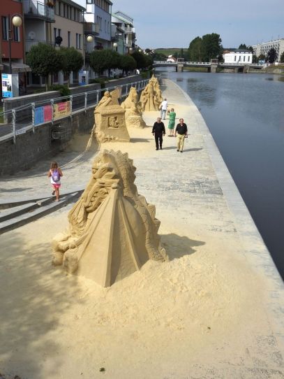 Sand Sculptures, they were huge.