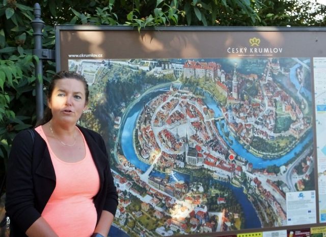 Sharka and the map of Cesky Krumlov