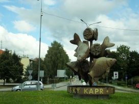This is a monument to the carp industry in Trebon