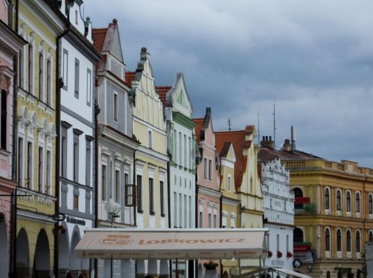Another colorful town square