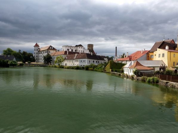 A wonderful view of the Castle in Jindrichuv Hradec even without sunshine.