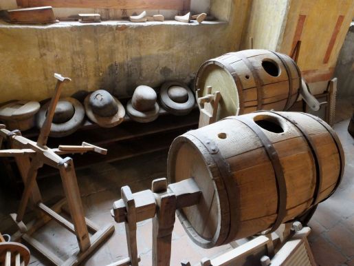 Old barrels and hat molds