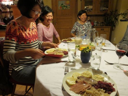 The main course. The ham was wonderful.