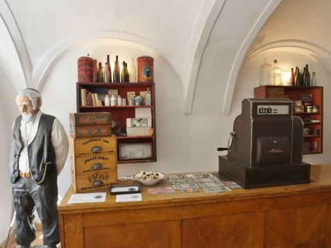 The store and the mannequin of the man that owned the store.