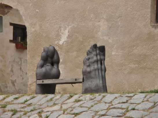 We got a "kick" out of this bench