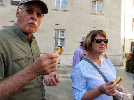 Jennifer and Paul enjoying the croissants.