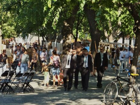 Men in Black. There was a lot of security around the city due to the presence of EU leaders.
